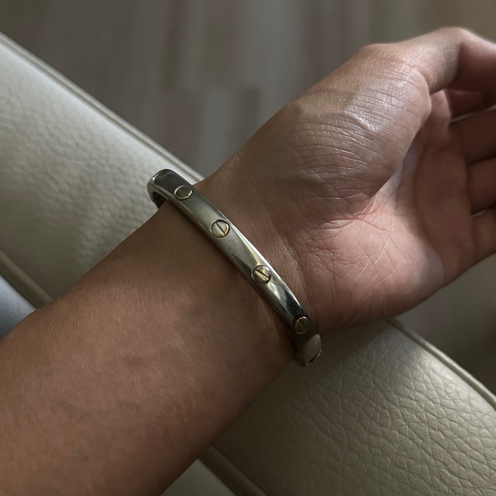 Silver and Gold Bangle Bracelet